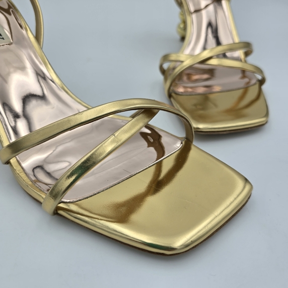 Badgley Mischka Callie Beaded Heel Sandals, Gold, Women's 7.5 - Picture 4 of 16